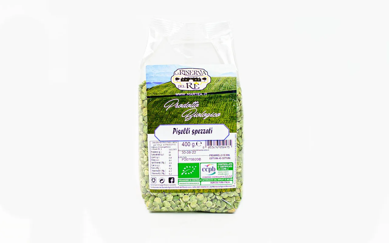 Petits pois écossés bio - Feudi del riccio, pack. 400 gr.