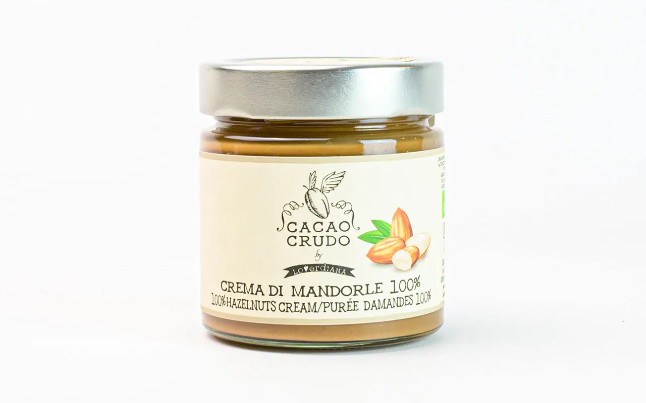 Crème d'amande biologique - Cacao crudo, paquet de 200 grammes