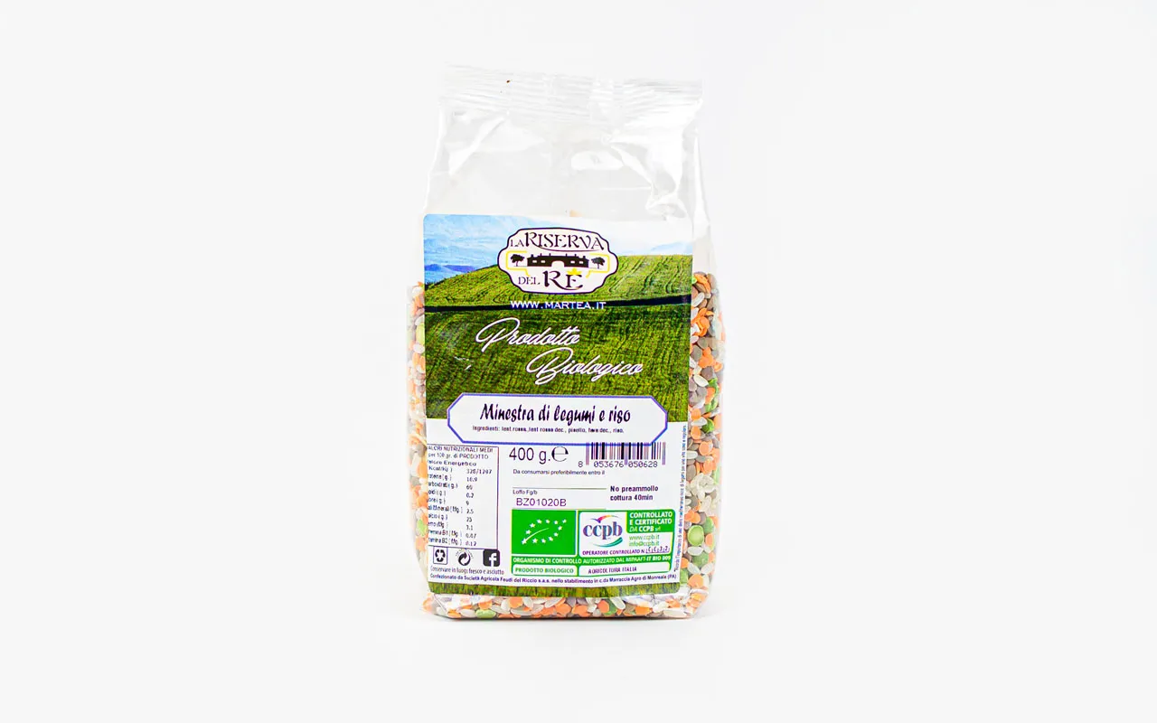 Soupe de légumineuses bio au riz - Feudi del riccio, pack. 400 grammes
