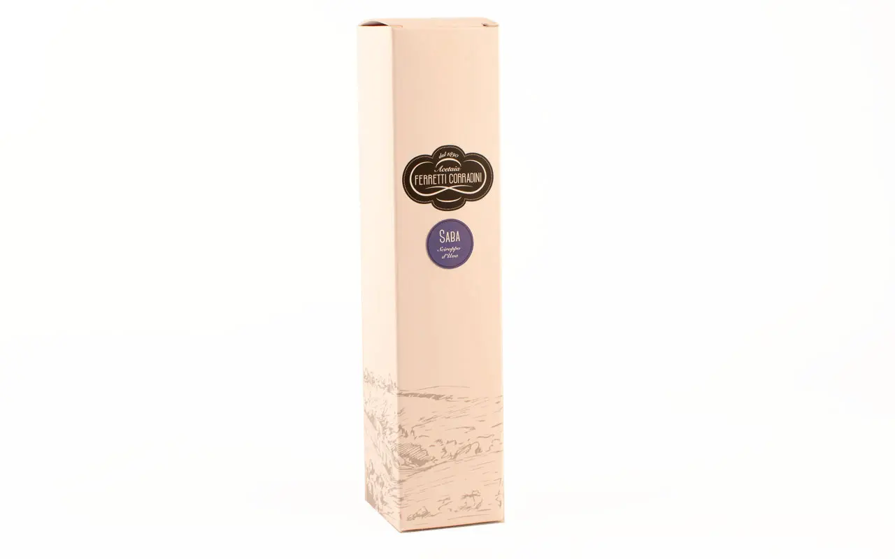 Saba, assaisonnement de moût de raisin cuit - Acetaia Ferretti Corradini, emballage de 100 ml - 250 ml