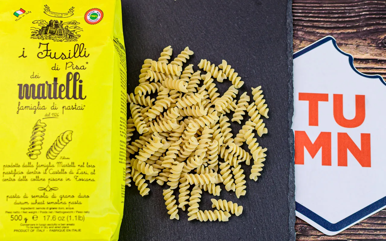 Usine de pâtes Martelli fusilli de Pise de blé dur italien - Pastificio Martelli, paquet de 1 kg