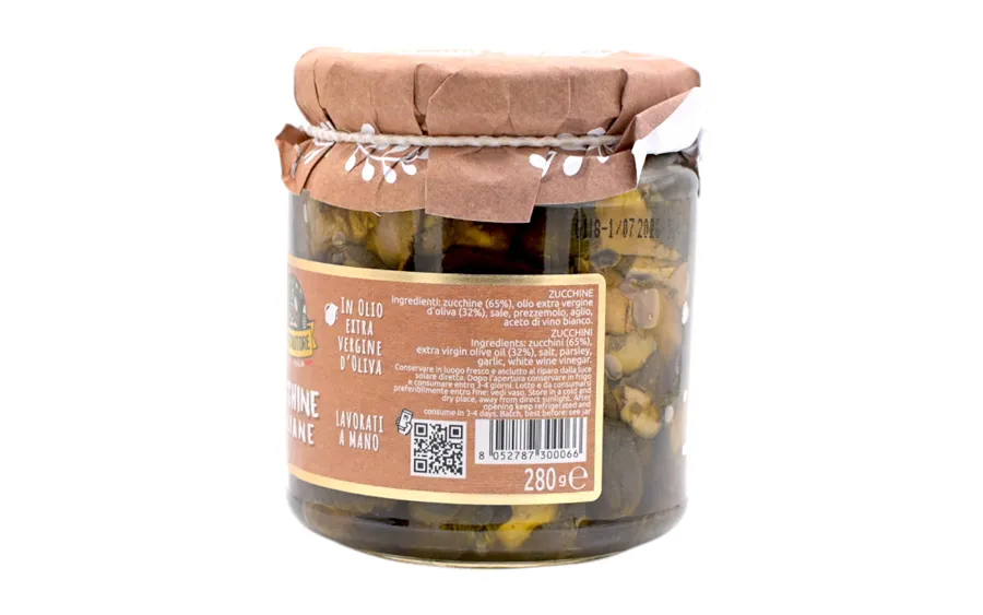 Courgettes à l'huile - Orto d'Autore, paquet 280g