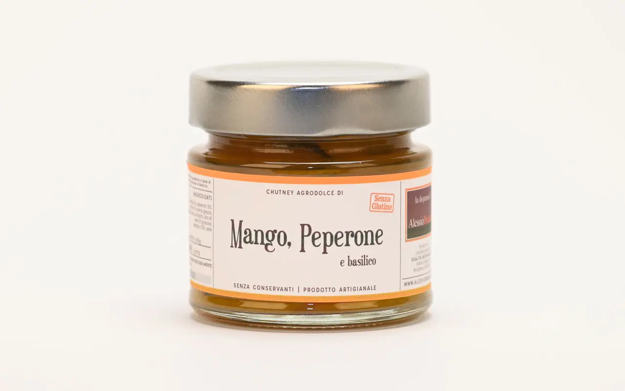 Chutney mangue, poivrons et basilic - Alessio Brusadin, paquet de 150 grammes