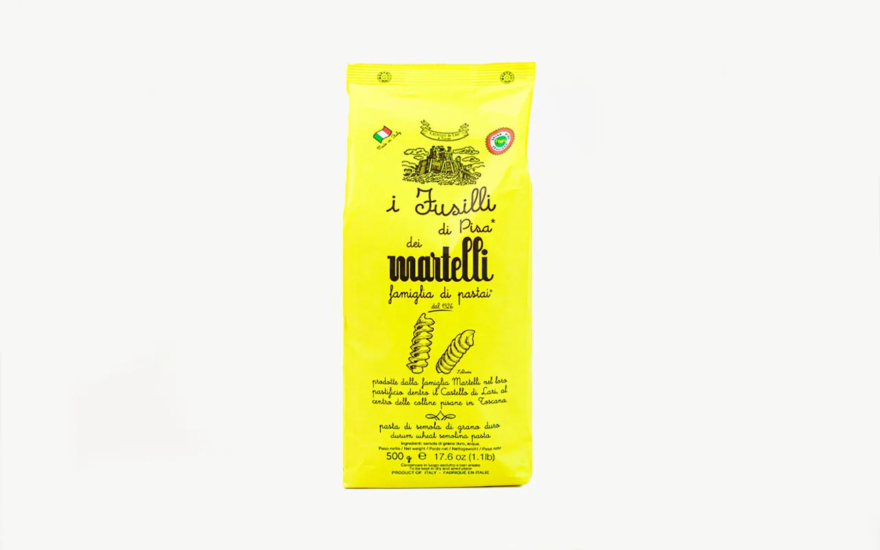 Fusilli di Pisa Martelli Pâtes italiennes de blé dur - Pastificio Martelli, paquet de 500 grammes