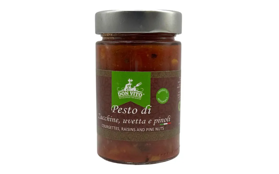 Pesto de courgettes, raisins secs et pignons de pin - Don Vito, paquet de 200 g