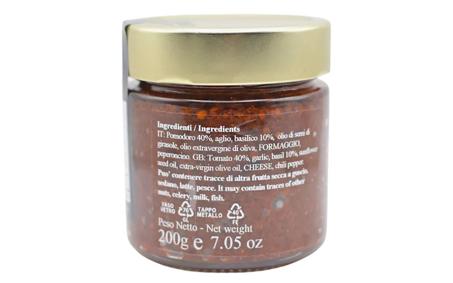 Pesto sicilien à la tomate - Pack gourmandise Daidone. 200 gr