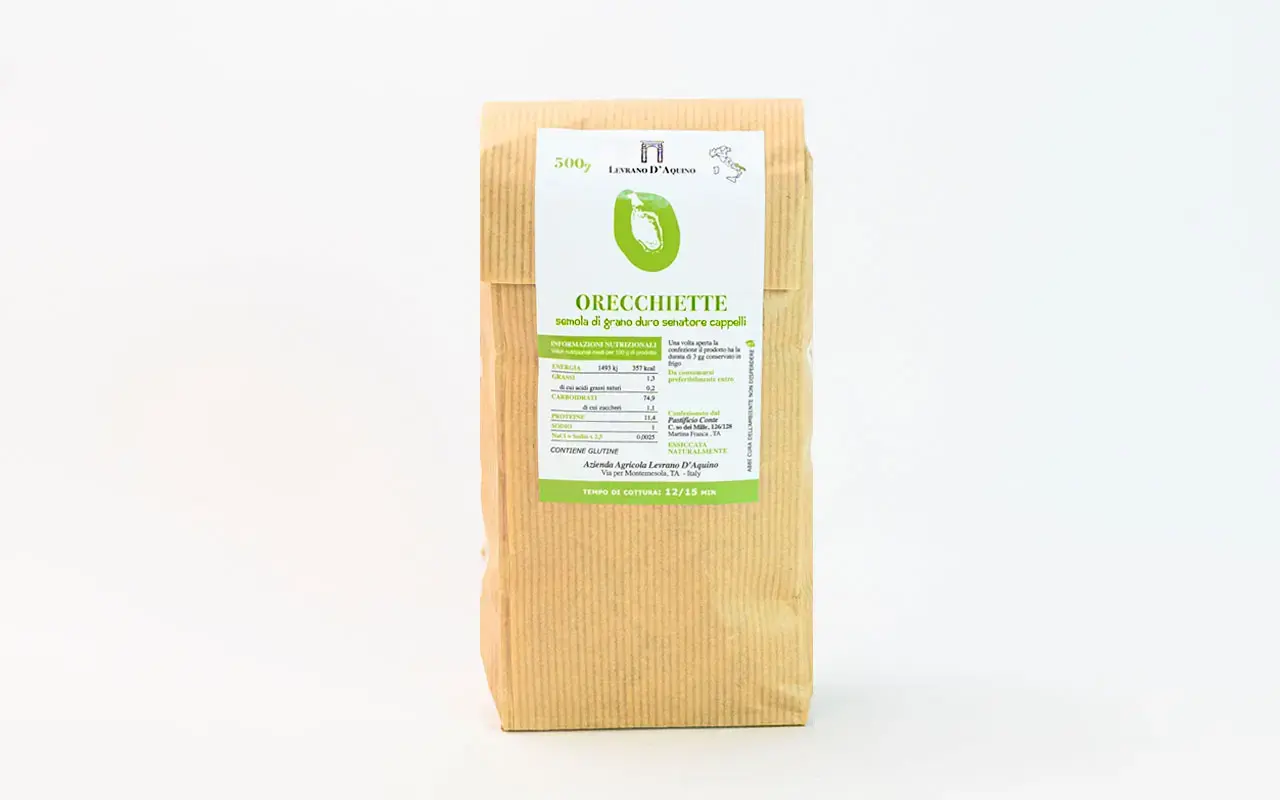 Orecchiette baresi di grano antico Senatore Cappelli - Levrano D'aquino 