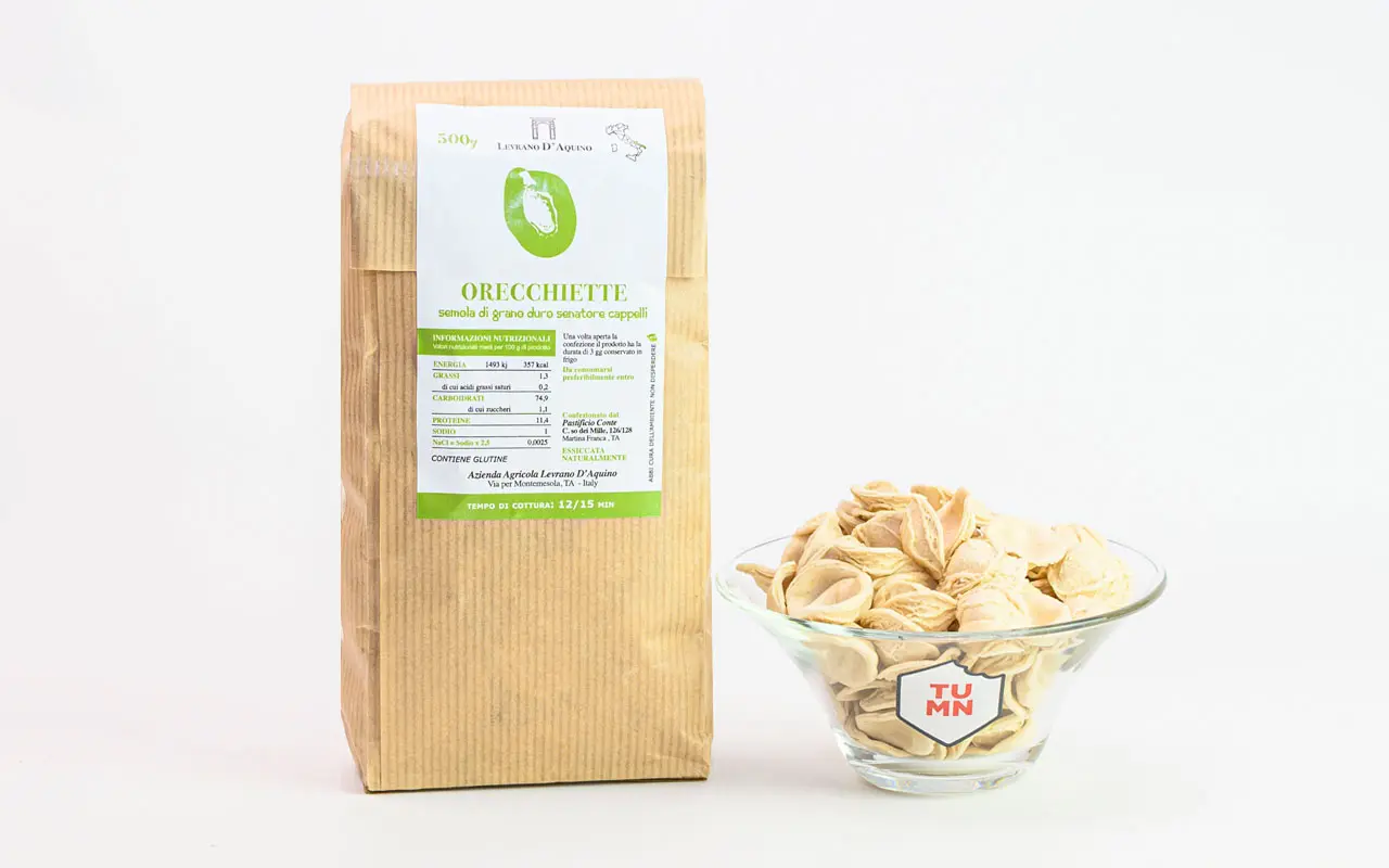 Orecchiette baresi di grano antico Senatore Cappelli - Levrano D'aquino 