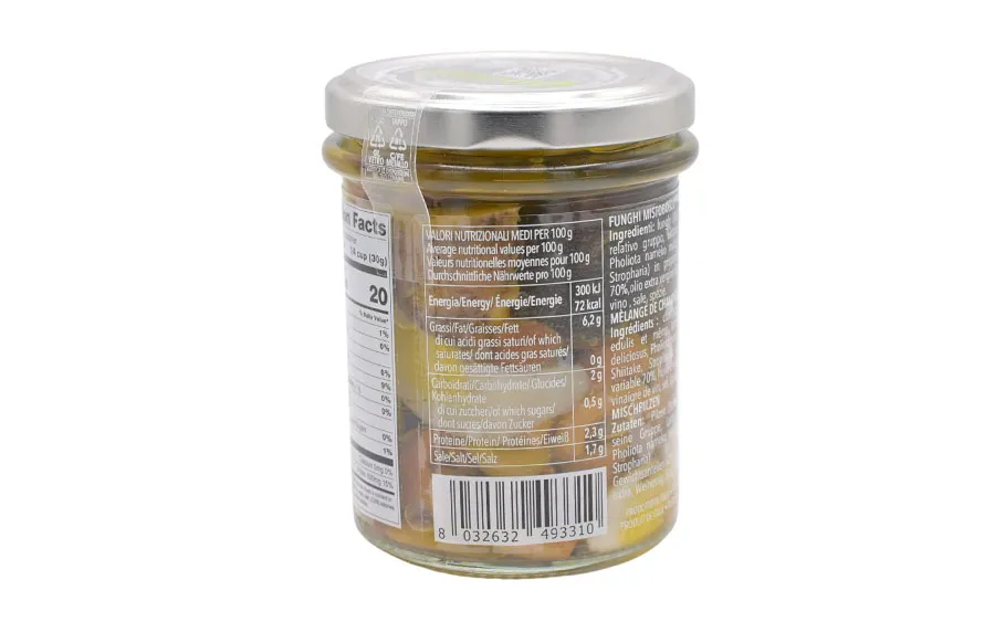 Champignons forestiers variés à l'huile - Oliveri, sachet de 180 g