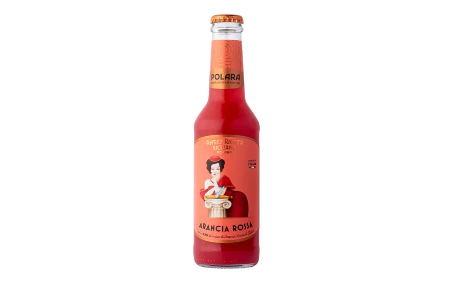 Boisson artisanale sicilienne à l'orange rouge - Polara, bouteille de 275 ml