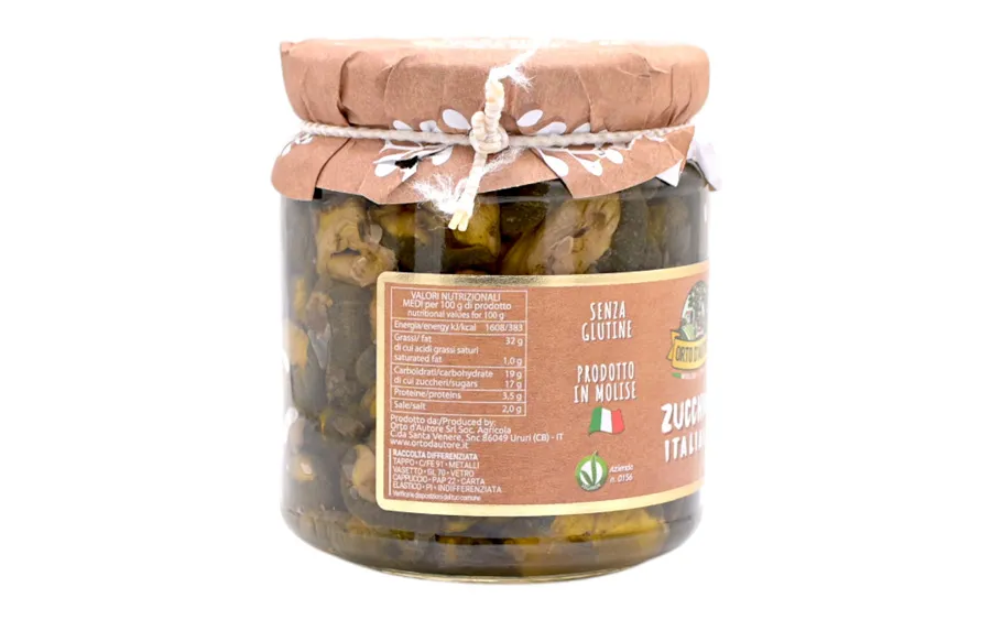 Courgettes à l'huile - Orto d'Autore, paquet 280g