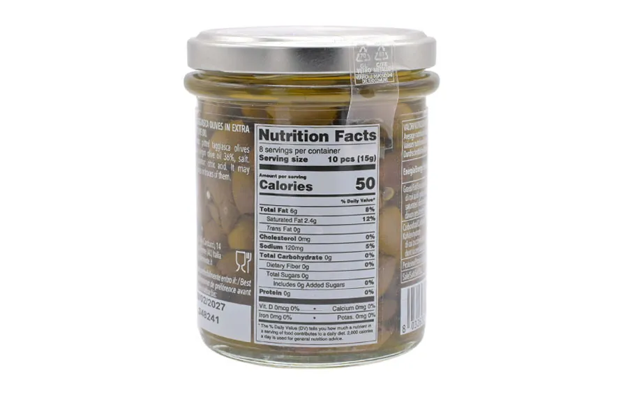 Olives Taggiasca dénoyautées à l'huile EVO - Oliveri, paquet de 180g