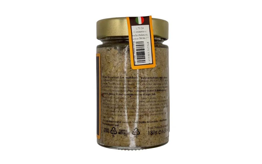 Pâté d'artichauts et amandes - Pack gourmandise Daidone. 180 gr