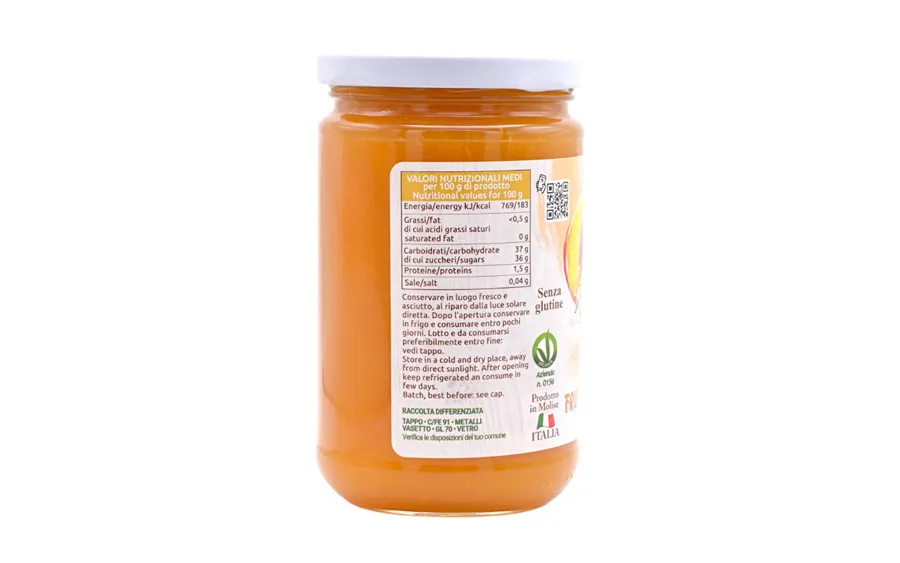 Compote de pêches et de fruits de la passion - Orto d'Autore, paquet de 340 g