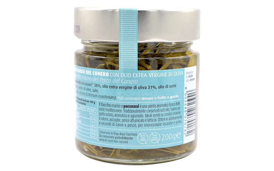 Conero Paccasassi dans l'huile EVO - Rinci, paquet de 200 g.