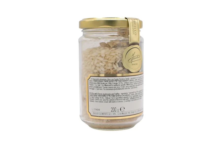 Riz Carnaroli aux cèpes et truffes - Inaudi, paquet de 200 g