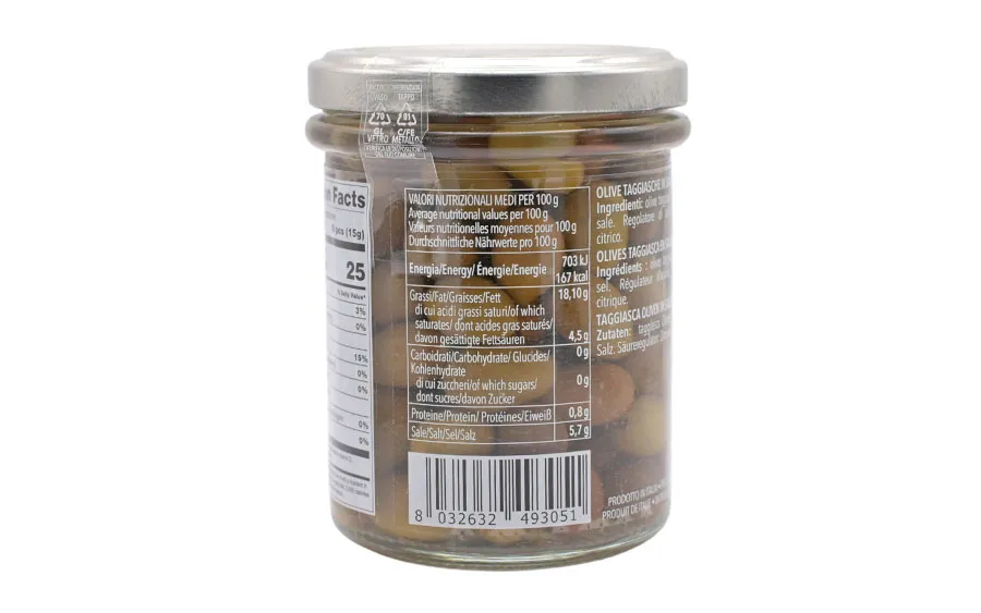 Olives Taggiasca en Saumure - OliverI, paquet 200g