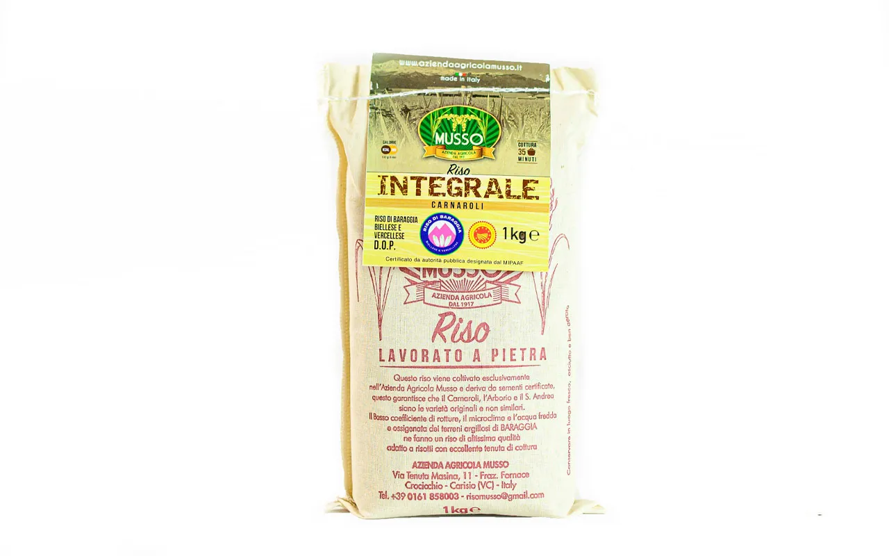 Riz brun AOP Carnaroli - Musso Farm Pack 1kg