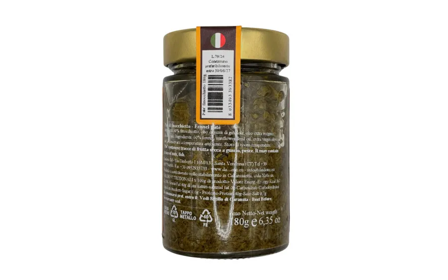 Pâté artisanal au fenouil sauvage - Pack gourmandise Daidone. 180 grammes