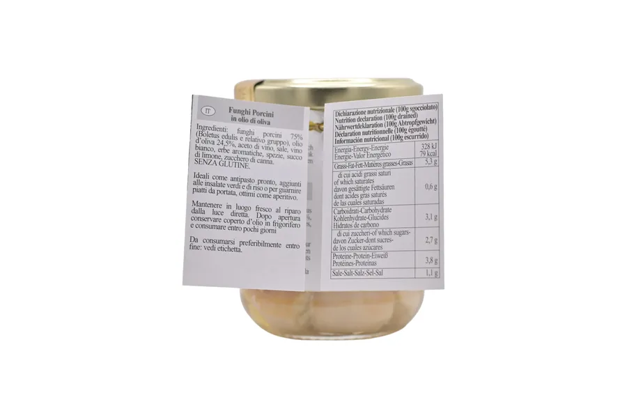 Cèpes à l'huile - Inaudi, paquet de 180 g