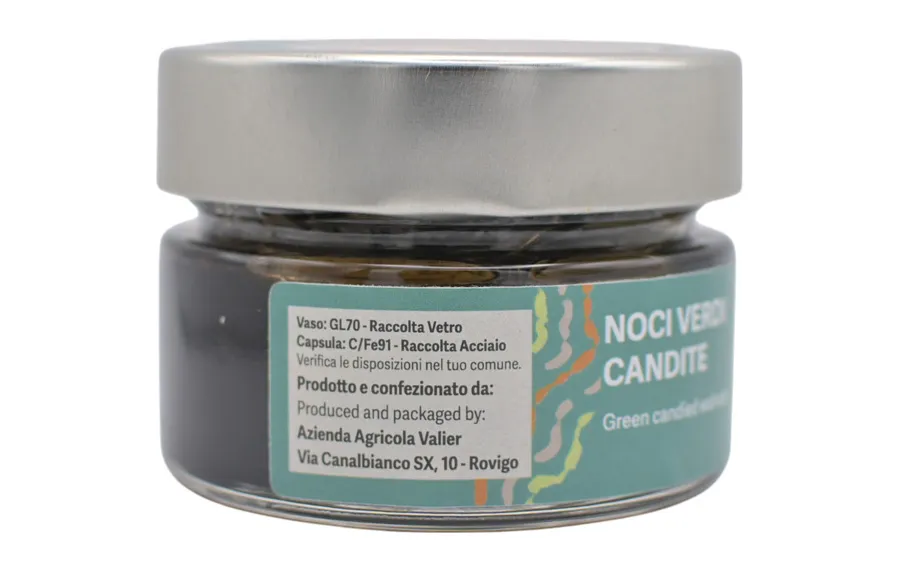 Noix vertes confites - Valier, paquet de 125 g.