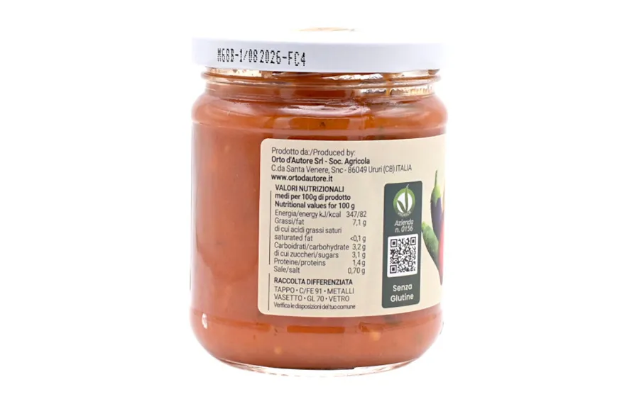 Sauce Tomate Datterino aux Légumes Bio - Orto d'Autore, paquet 180g.