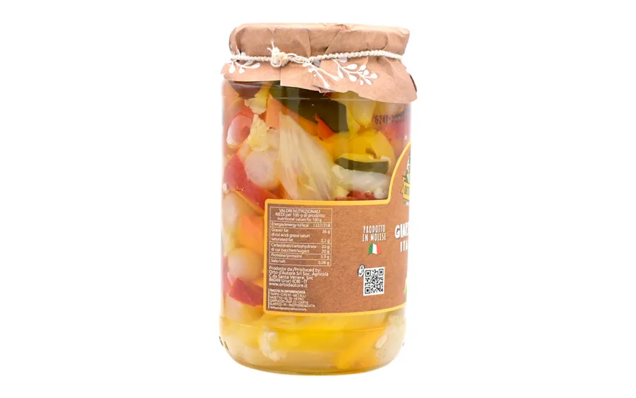 Giardiniera à l'huile d'olive extra vierge - Orto d'Autore, paquet de 560 g.