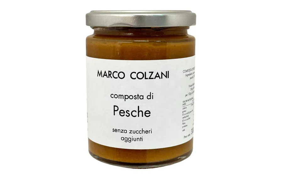Confiture de pêches artisanale sans sucre avec cuisson sous vide - Pack Marco Colzani. 300g