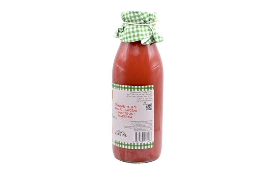 Purée de tomates biologiques 100% italienne - Orto d'Autore, paquet de 500 g.