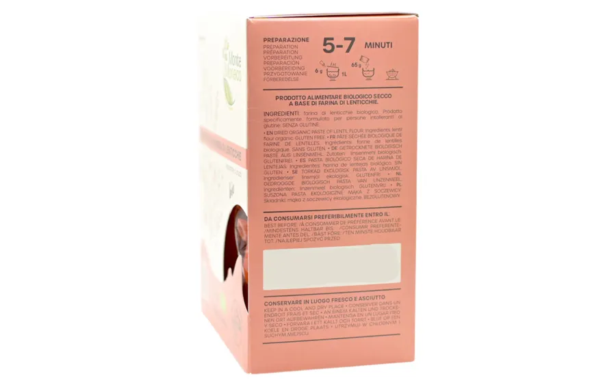 Pâtes bio sans gluten - Penne aux lentilles - 3 x 65 g