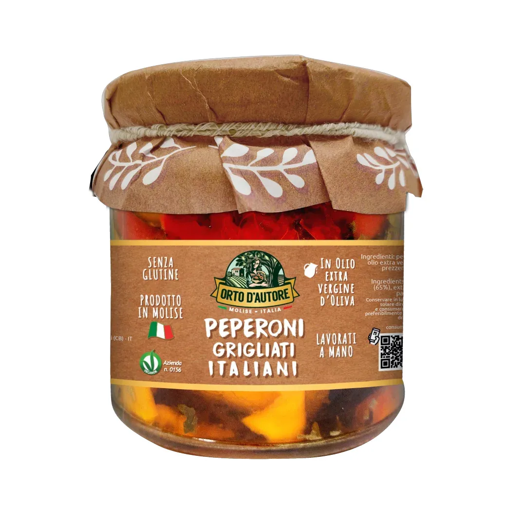 Poivrons grillés à l'huile - Orto d'autore, paquet de 280 g.