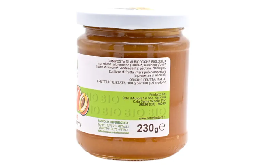 Compote d'Abricots Italienne Bio - Orto d'Autore, paquet 230g