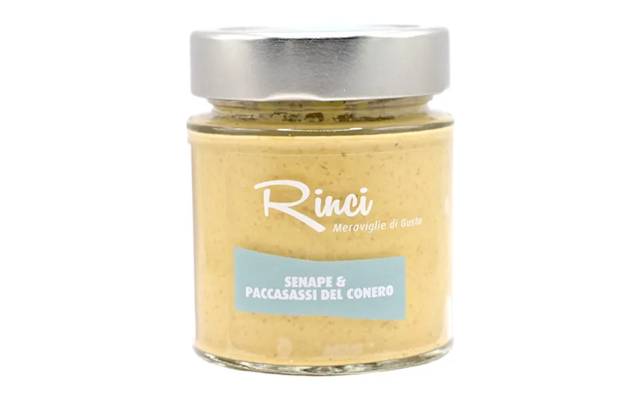 Moutarde et Paccasassi - Rinci, paquet de 140 g.