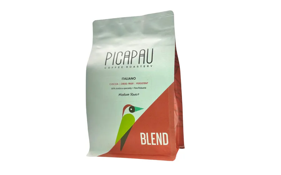 Mélange de café expresso italien de spécialité 80 % Arabica 20 % Robusta fin 250 g - Torréfaction moyenne | Picapau | TUMN