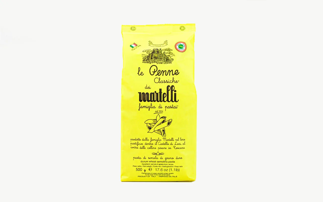 Pastificio Martelli penne italien classique de blé dur - Pastificio Martelli, paquet de 500 gr