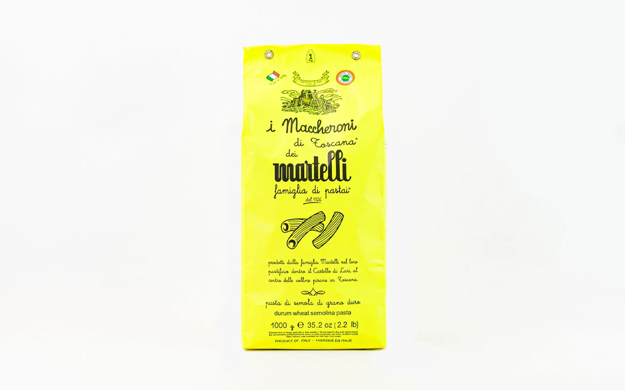 Pastificio Martelli Macaroni italien au blé dur - Pastificio Martelli, paquet de 1 kg