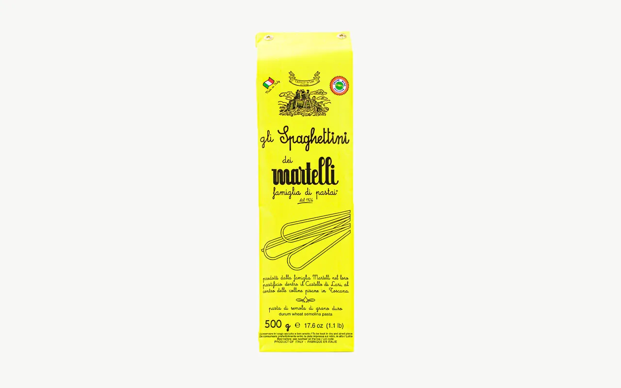 Spaghettini Martelli de blé dur italien - Pastificio Martelli, paquet de 500 gr