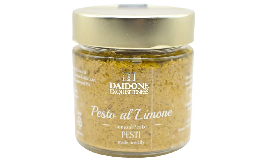 Pesto artisanal au citron de Sicile - Pack gourmandise Daidone. 200 gr