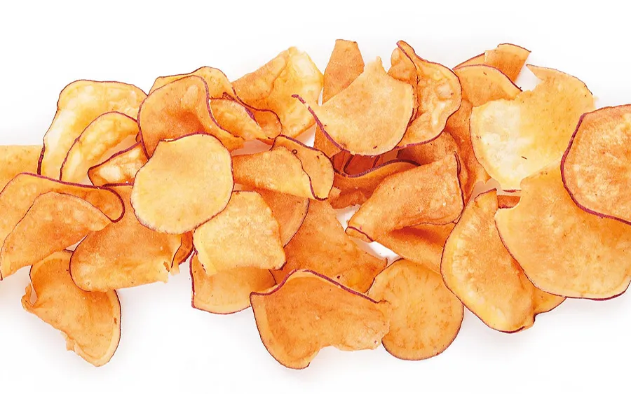 Chips de pommes de terre violettes BIO sans gluten - Camote - Platatine, pack. 50 gr.