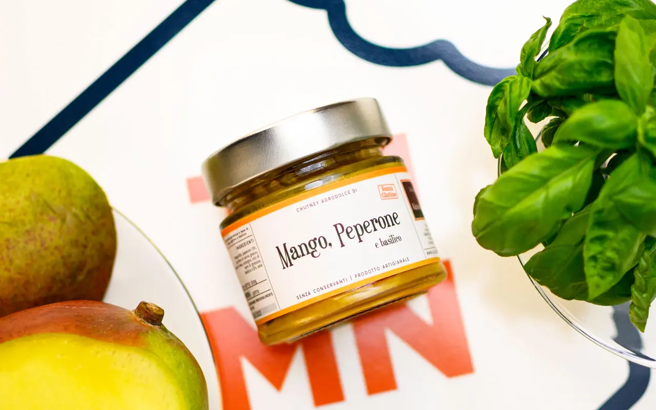 Chutney mangue, poivrons et basilic - Alessio Brusadin, paquet de 150 grammes