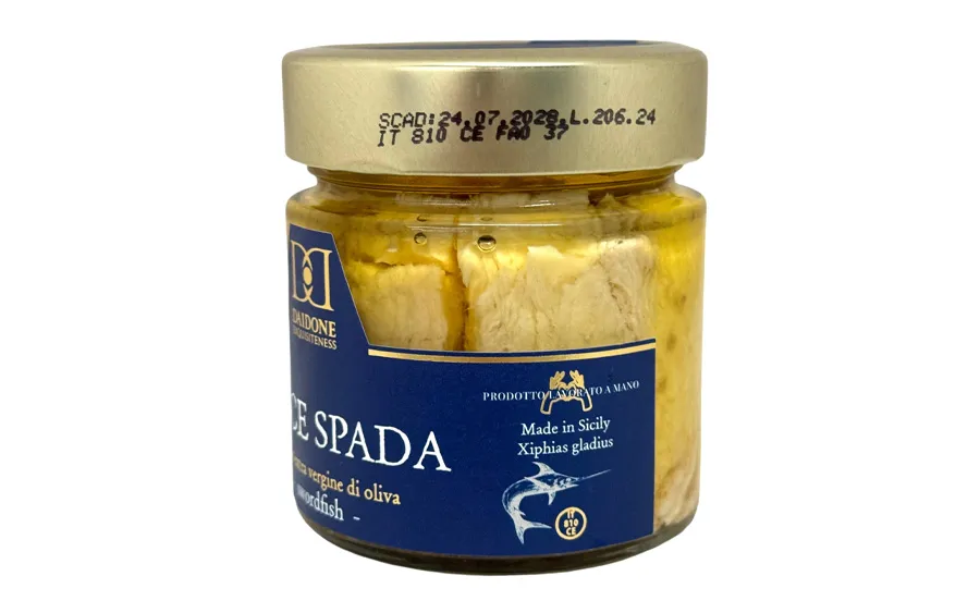 Filets d'espadon zone de pêche FAO 37 à l'huile - Pack Exquisité Daidone. 200 gr