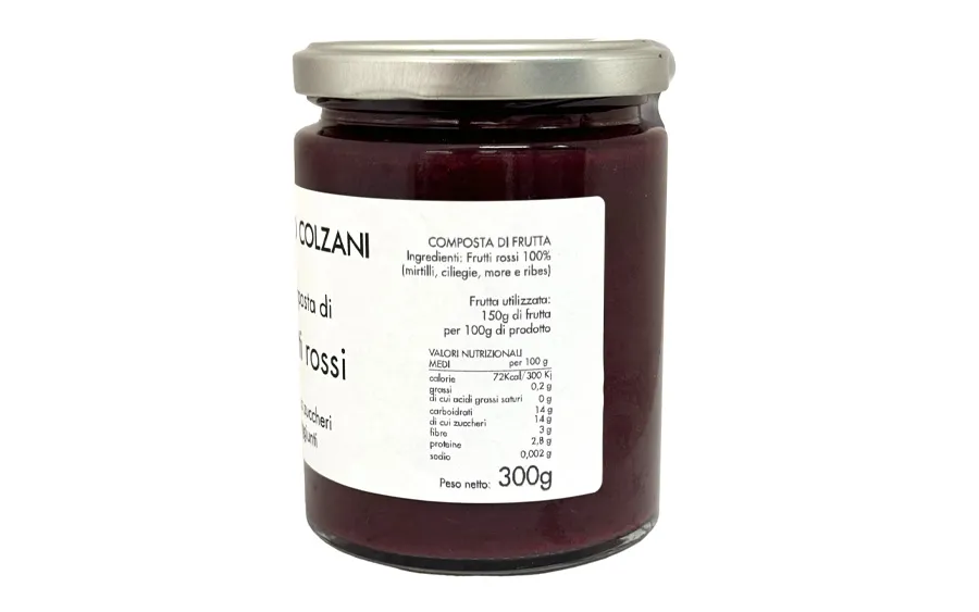 Compote de fruits rouges sans sucres ajoutés - Marco Colzani conf. 300g
