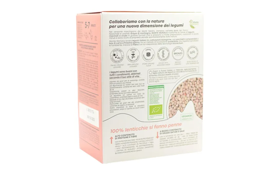Pâtes bio sans gluten - Penne aux lentilles - 3 x 65 g