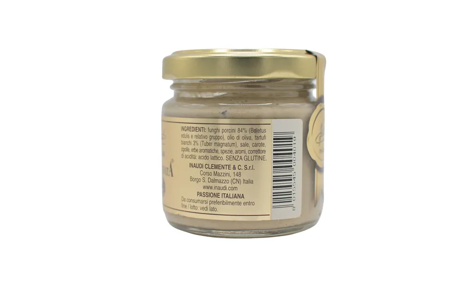 Tartufella, sauce aux cèpes et truffe blanche - Inaudi, paquet de 180 g.