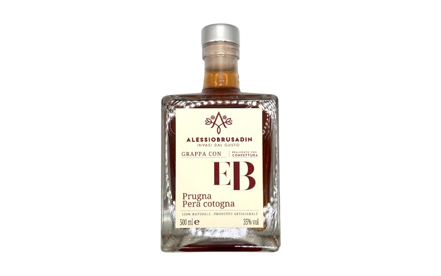Grappa artisanale aux prunes et coings - Alessio Brusadin, bouteille 500 ml