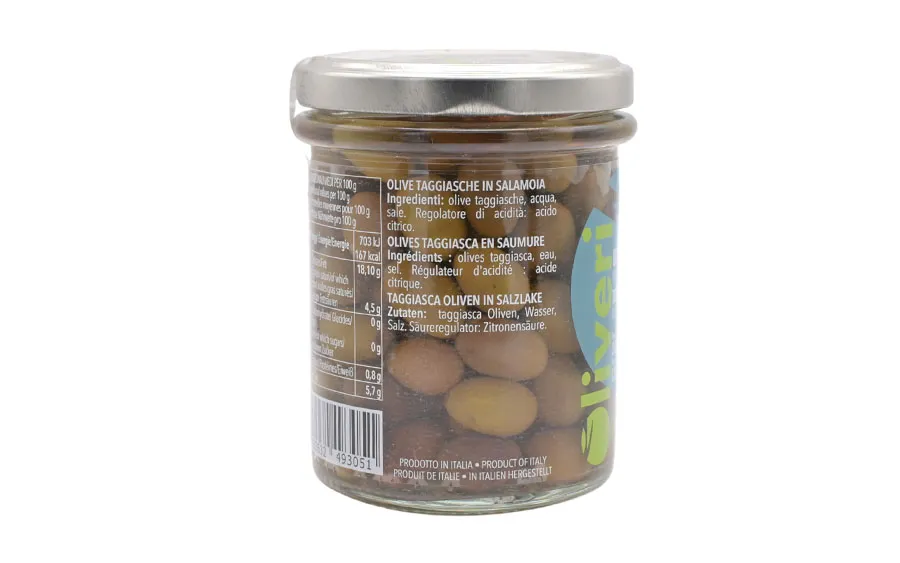 Olives Taggiasca en saumure - OliverI, paquet de 200.