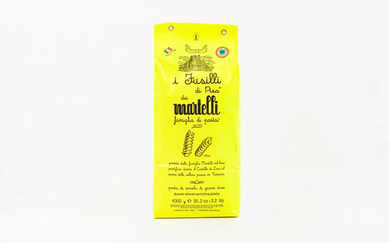 Usine de pâtes Martelli fusilli de Pise de blé dur italien - Pastificio Martelli, paquet de 1 kg