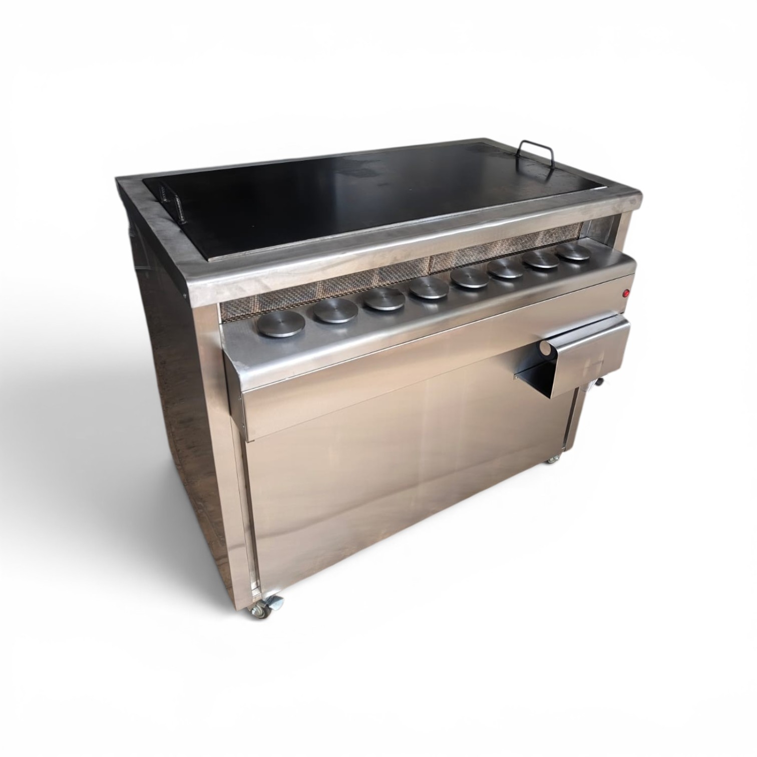 Asador de arepas boyacences de 8 discos en acero inoxidable