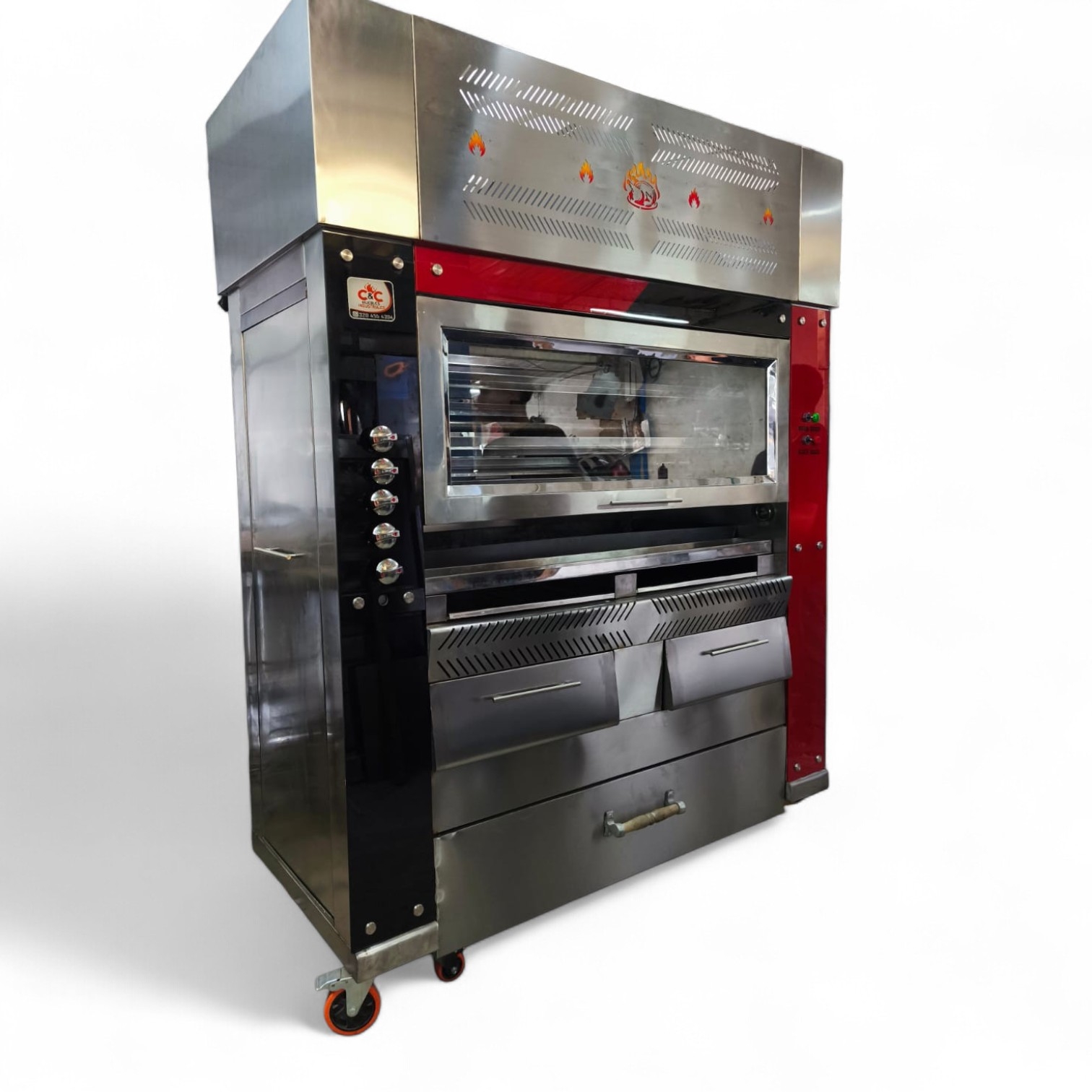 Asador para pollos a carbón ecológico