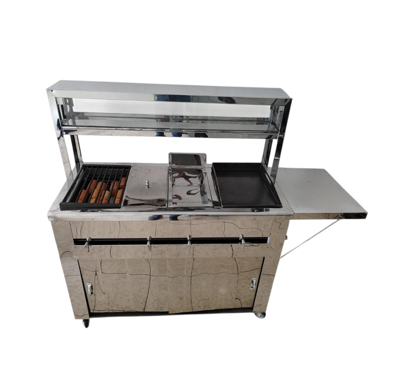 Carro para comidas rápidas en acero